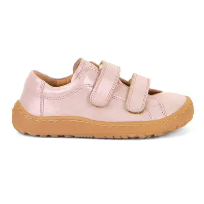 FRODDO TENISKY LEATHER D-VELCRO II Pink Shine Dětské barefoot tenisky