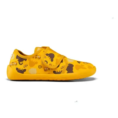 Affenzahn SLIPPER COTTON MOVE TIGER Yellow Dětské barefoot přezůvky