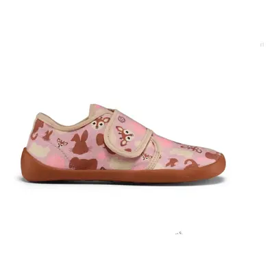 Affenzahn SLIPPER COTTON MOVE DEER Pink Dětské barefoot přezůvky