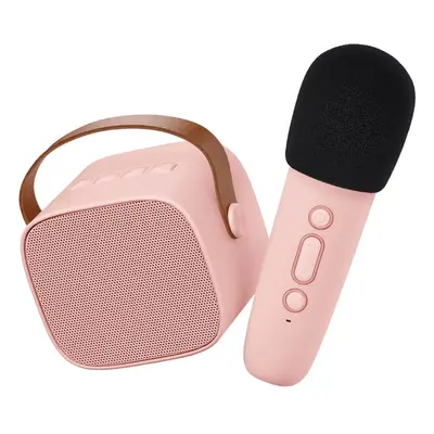 BLUETOOTH KARAOKE SET Růžový mikrofon a reproduktor