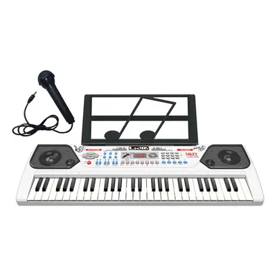 Mamido Mamido Velký Dětský keyboard multifunkční s mikrofonem 54 kláves bílý