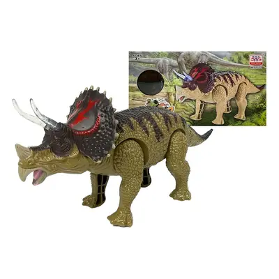 mamido Dinosaurus Triceratops na baterie se zvukovými efekty hnědý