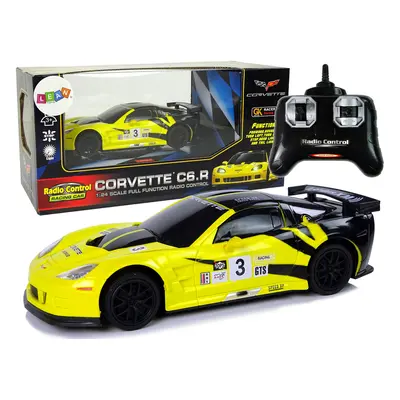 mamido Sportovní auto na dálkové ovládání RC Corvette C6R 1:24 žluté