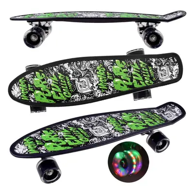 mamido Skateboard Fiszka 55 cm s LED světelnými koly