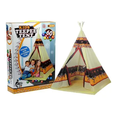 mamido Indiánský Teepee stan s 60 míčky 155 cm