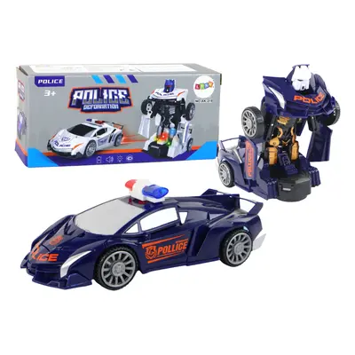 mamido Policejní Auto Robot 2v1 Transformers modré