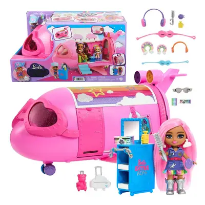 mamido Růžové duhové letadlo Barbie Extra Fly Minis panenka pilotka