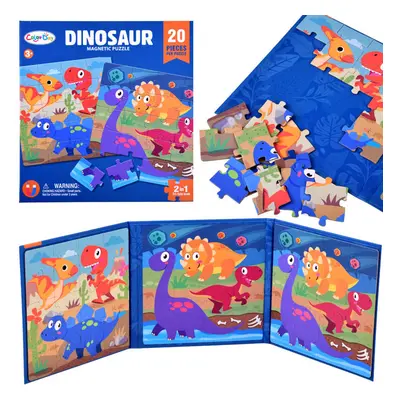 mamido Magnetická puzzle knížka Dinosauři 40 dílků