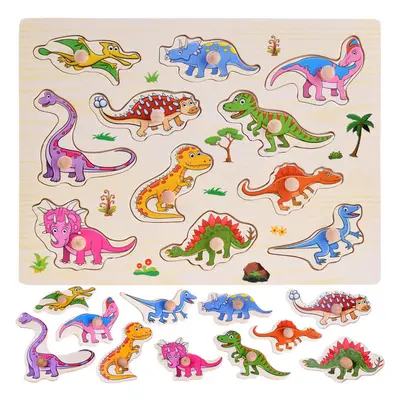 mamido Dřevěné puzzle dinosauři 11 dílků skládačka