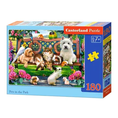 mamido Puzzle 180 dílků Domácí mazlíčci v parku