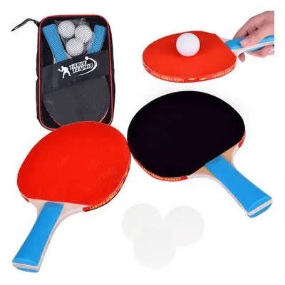 mamido Dřevěné pálky na ping-pong se třemi míčky Stolní tenis