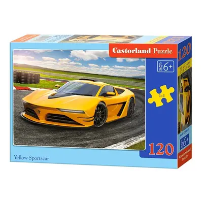 mamido Puzzle 120 dílků Žluté sportovní auto