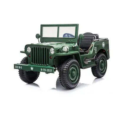 Mamido Mamido Dětský elektrický Jeep Willys 24V 4x4 třímístný zelený