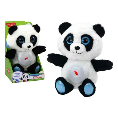 mamido Plyšový medvídek panda s lampičkou a ukolébavkami 30 cm