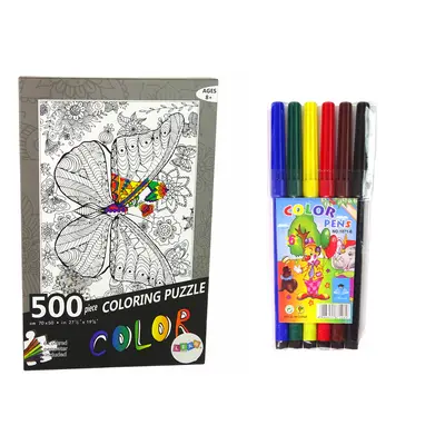 mamido Puzzle k vymalování Motýl 500 dílků