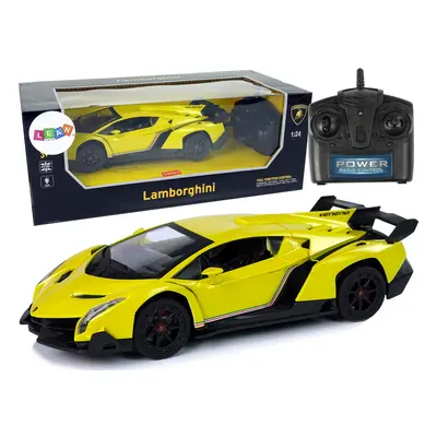 mamido Sportovní auto na dálkové ovládání RC Lamborghini Veneno 1:24 žluté