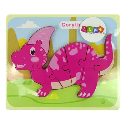 mamido Dřevěné puzzle dinosaurus Corythosaurus Spinosaurus fialové