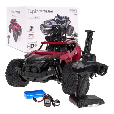 mamido Terénní autíčko na dálkové ovládání Crawler Pioneer 1:12 s kamerou červené RC