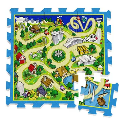 mamido Pěnové puzzle podložka závodní dráha 31x31