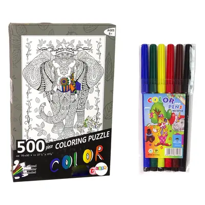 mamido Puzzle k vymalování Slon 500 dílků