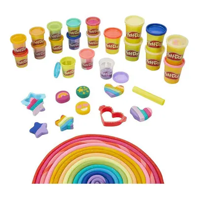 mamido Hasbro Třpytivá modelína Play-Doh 21 barev s vykrajovátky