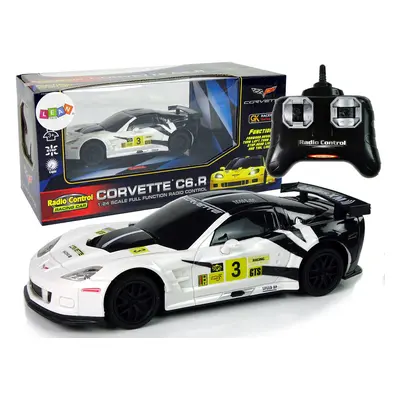 mamido Sportovní auto na dálkové ovládání RC Corvette C6R 1:24 bílé