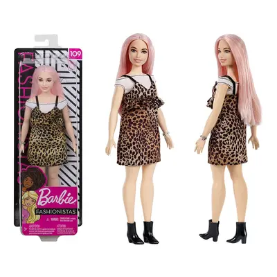 mamido Panenka Barbie Fashionistas s šaty v leopardím vzoru