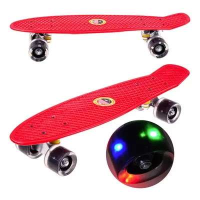 mamido Pennyboard se svítícími LED kolečky červená