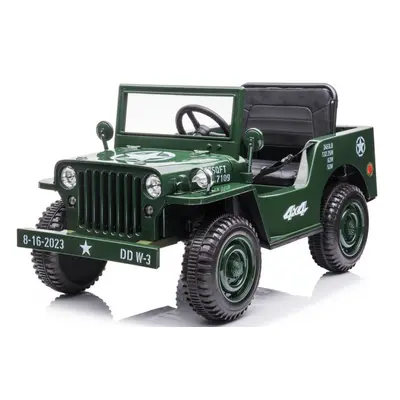 Mamido Mamido Dětský elektrický vojenský Jeep Willys 12V7Ah Army zelený