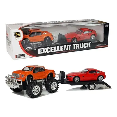 mamido Set vozidel oranžový Monster Truck červené BMW odtahovka 58 cm