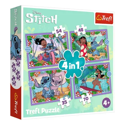 TREFL Puzzle Bláznivý den Lilo a Stitch 4v1 Trefl