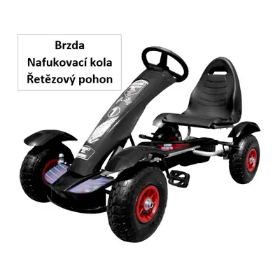 mamido Dětská šlapací motokára formule 01 černá