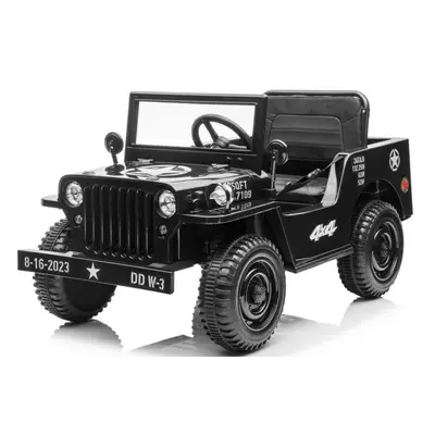 mamido Dětský elektrický vojenský Jeep Willys 4x4 černý