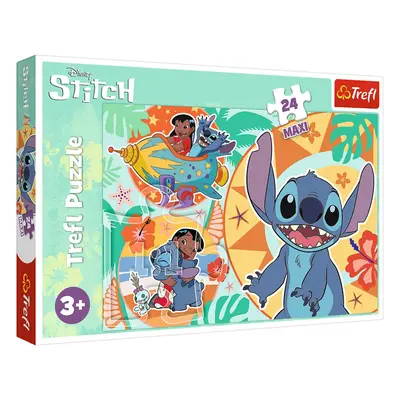 TREFL Puzzle Veselý den Lilo a Stitch 24 maxi dílků Trefl