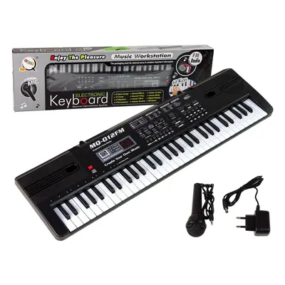 mamido Dětský keyboard s mikrofonem a rádiem MQ-012FM černý