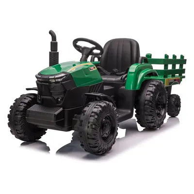 Mamido Mamido Dětský elektrický traktor s vlečkou Forest 24V 2x200W zelený