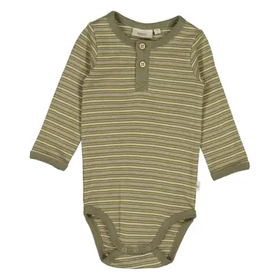 Wheat kojenecké body s dlouhým rukávem 9101 - heather green stripe