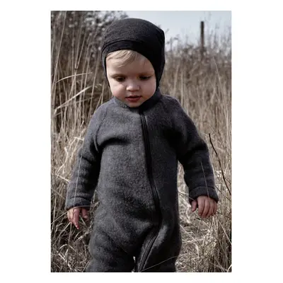 Mikk-Line kojenecký vlněný merino overal Anthracite Melange 50005