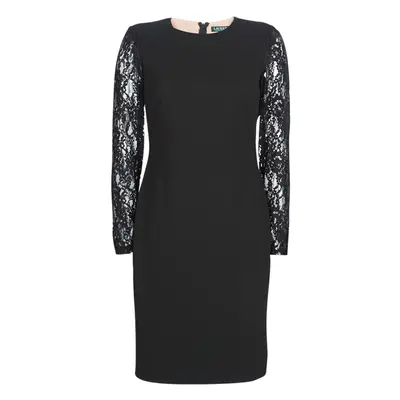 Lauren Ralph Lauren LACE PANEL JERSEY DRESS Černá