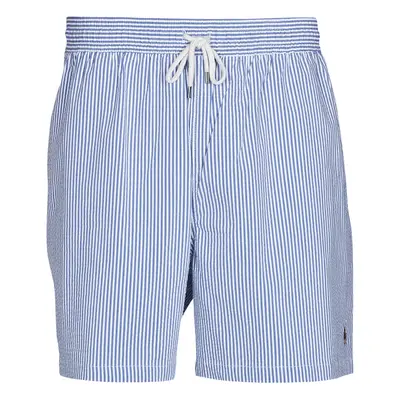 Polo Ralph Lauren MAILLOT SHORT DE BAIN RAYE SEERSUCKER CORDON DE SERRAGE ET POCHE Modrá