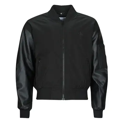 Calvin Klein Jeans FAUX LEATHER BOMBER JACKET Černá