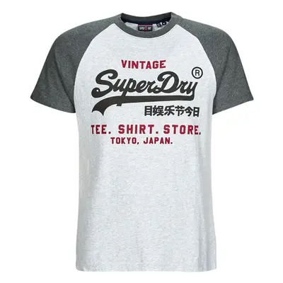 Superdry VINTAGE VL HERITAGE RGLN TEE Šedá