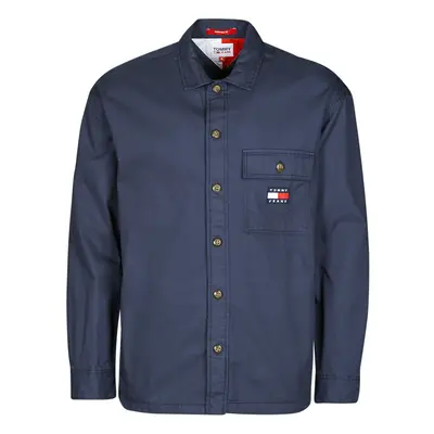 Tommy Jeans TJM CLASSIC SOLID OVERSHIRT Tmavě modrá