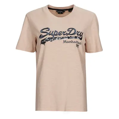 Superdry VINTAGE LOGO BOROUGH TEE Béžová