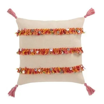 J-line COUSSIN 3RANG FRAN COT BEI/MIX (45x45x3cm) Oranžová