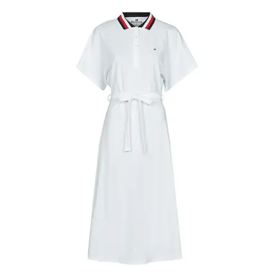 Tommy Hilfiger GBL STP FLARE MIDI POLO DRESS SS Bílá