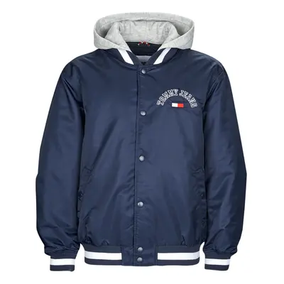 Tommy Jeans TJM GRAPHIC SATIN BOMBER JACKET Tmavě modrá