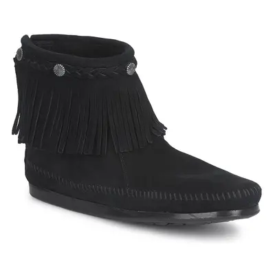 Minnetonka HI TOP BACK ZIP BOOT Černá