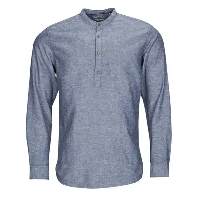 Jack & Jones JPRBLASUMMER HALF PLACKET SHIRT L/S Modrá