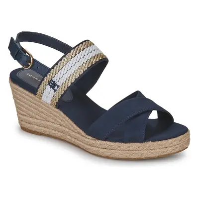 Tommy Hilfiger GOLDEN WEBBING MID WEDGE Tmavě modrá